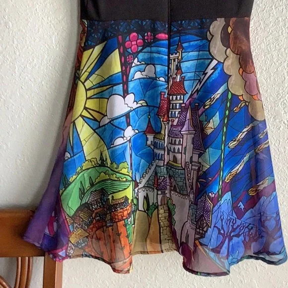 Disney Sheath Dress Black and Green Sleeveless Crew Neck - Picture 6 of 7